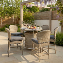 Cambridge 6 Seater Bar Set - Brown - Malay Deluxe - Wilko - thumbnail 4
