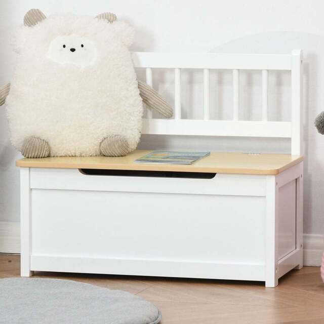 Tommy Toys White Wooden Storage Bench - Wilko - image 1