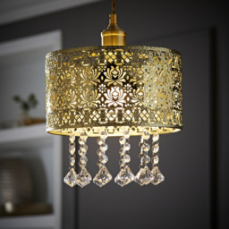 ValueLights Enna Modern Gold Jewel Droplet Ceiling Pendant Light Shade - Size: 24 x 25 x 25cm - Wilko - thumbnail 7