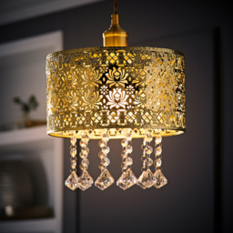 ValueLights Enna Modern Gold Jewel Droplet Ceiling Pendant Light Shade - Size: 24 x 25 x 25cm - Wilko - thumbnail 3