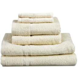 Allure Bath Fashions Hotel Essentials Supersoft Cotton Cream Towel Bundle Set of 6 - Size: 70 x 120cm - Wilko