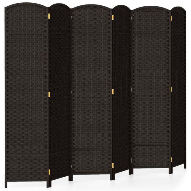 Costway 6 Panel Brown Hand Woven Folding Room Divider - Size: 175 x 45 x 17cm - Wilko - image 1