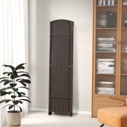 Costway 6 Panel Brown Hand Woven Folding Room Divider - Size: 175 x 45 x 17cm - Wilko - thumbnail 5