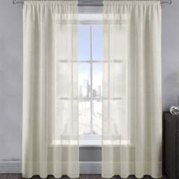 Velosso Alessandria Cream Shimmer Voile Panel Curtain 137 x 122cm - Size: W 137 x D 122cm - Wilko - thumbnail 1