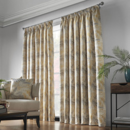 Alan Symonds Fiji Ochre Pencil Pleated Curtains 228 x 183cm - Size: W 228 x D 183cm - Wilko - thumbnail 3