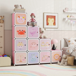 Costway 12 Cube Pink Kids Portable Wardrobe - Size: 109 x 37 x 145cm - Wilko - thumbnail 5