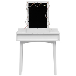Living and Home 4 Drawer White Vanity Dressing Table Set with LED Mirror - Size: 137 x 80 x 40cm - Wilko - thumbnail 5
