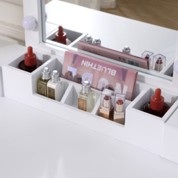 Living and Home 4 Drawer White Vanity Dressing Table Set with LED Mirror - Size: 137 x 80 x 40cm - Wilko - thumbnail 6