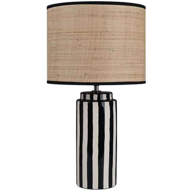 Daleyza Table Lamp - Black, White and Natural - Wilko - image 1