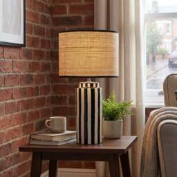 Daleyza Table Lamp - Black, White and Natural - Wilko - thumbnail 6