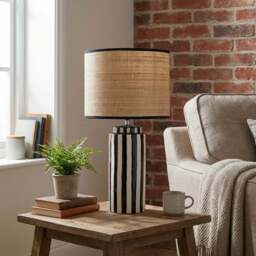 Daleyza Table Lamp - Black, White and Natural - Wilko - thumbnail 7