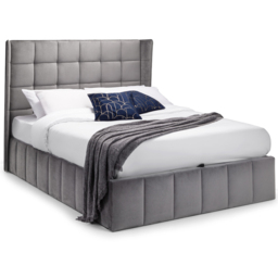 Julian Bowen Gatsby King Size Light Grey Velvet Storage Ottoman Bed - Wilko - thumbnail 3