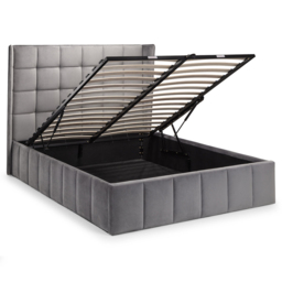 Julian Bowen Gatsby King Size Light Grey Velvet Storage Ottoman Bed - Wilko - thumbnail 6