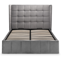 Julian Bowen Gatsby King Size Light Grey Velvet Storage Ottoman Bed - Wilko - thumbnail 7
