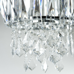 Innoteck Prismatic Drum Shade Acrylic Crystal Ceiling Chandelier Light - Size: 26 x 26 x 26cm - Clear - Wilko - thumbnail 4