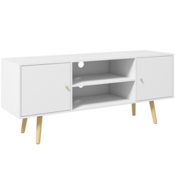 Portland 2 Door 2 Shelf White TV Cabinet - Size: 120 x 34 x 50cm - Wilko - thumbnail 3