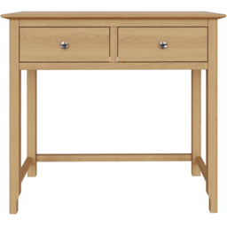 FWStyle Taberno 2 Drawer Lacquered Natural Oak Dressing Table - Size: 76 x 85 x 30cm - Wilko - thumbnail 4