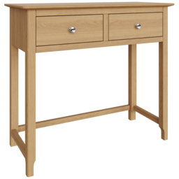 FWStyle Taberno 2 Drawer Lacquered Natural Oak Dressing Table - Size: 76 x 85 x 30cm - Wilko - thumbnail 3
