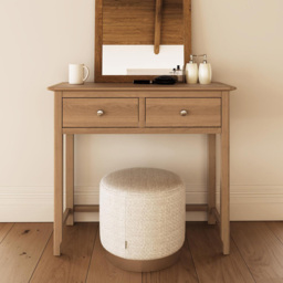 FWStyle Taberno 2 Drawer Lacquered Natural Oak Dressing Table - Size: 76 x 85 x 30cm - Wilko - thumbnail 7