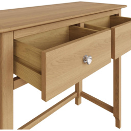 FWStyle Taberno 2 Drawer Lacquered Natural Oak Dressing Table - Size: 76 x 85 x 30cm - Wilko - thumbnail 6