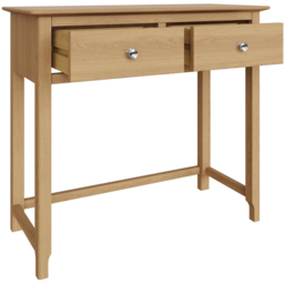 FWStyle Taberno 2 Drawer Lacquered Natural Oak Dressing Table - Size: 76 x 85 x 30cm - Wilko - thumbnail 5