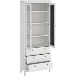 Florence Madrid 2 Door 3 Drawer White Glass China Chest - Size: 32 x 77 x 199cm - Wilko - thumbnail 5