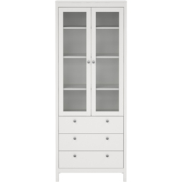 Florence Madrid 2 Door 3 Drawer White Glass China Chest - Size: 32 x 77 x 199cm - Wilko - thumbnail 4