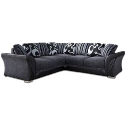 Portland Lisbon 5 Seater Black and Grey L Shape Corner Sofa - Wilko - thumbnail 3