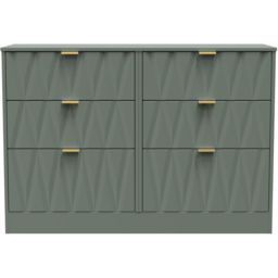 Crowndale Las Vegas 6 Drawer Reed Green Chest of Drawers Ready Assembled - Wilko - thumbnail 4