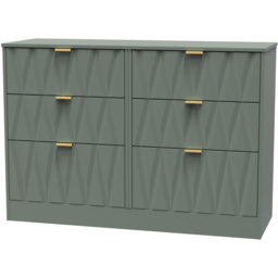 Crowndale Las Vegas 6 Drawer Reed Green Chest of Drawers Ready Assembled - Wilko - thumbnail 3