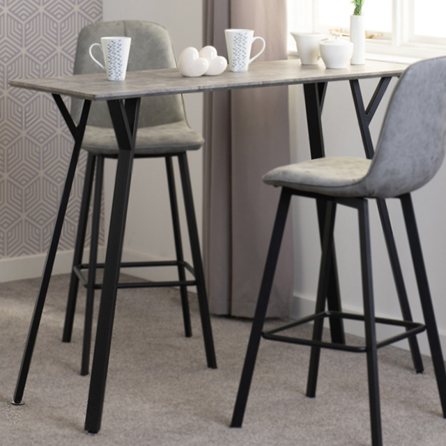 Seconique Quebec Bar Table Black Concrete Effect - Size: 2 Seater - Wilko - image 1