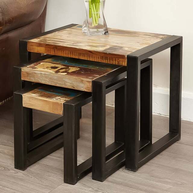 Baumhaus Urban Chic Nest of Tables Set of 3 - Multi - Wilko - image 1
