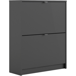 Florence Shoes 2 Flip Door Double Layer Matt Black Shoe Storage Cabinet - Furniture To Go - Wilko - thumbnail 3