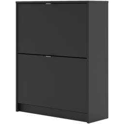 Florence Shoes 2 Flip Door Double Layer Matt Black Shoe Storage Cabinet - Furniture To Go - Wilko - thumbnail 5