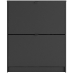Florence Shoes 2 Flip Door Double Layer Matt Black Shoe Storage Cabinet - Furniture To Go - Wilko - thumbnail 4