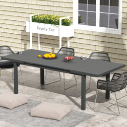 Outsunny 8 Seater Extending Outdoor Dining Table Charcoal Grey - Wilko