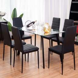 Costway Set of 6 Black Dining Chair - Wilko - thumbnail 1