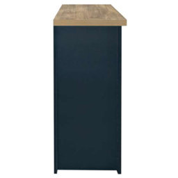 Highgate 2 Drawer Navy and Oak Console Table - Size: 35 x 99 x 77cm - Blue - Birlea - Wilko - thumbnail 6
