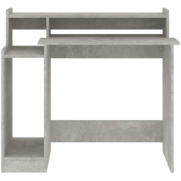 vidaXL 3 Shelf LED Light Computer Desk Concrete Grey - Size: 90 x 97 x 45cm - Wilko - thumbnail 5