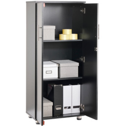 MMT Furniture Designs 2 Door Black Lockable Tall Filing Cabinet - Size: 125 x 55 x 35cm - Wilko - thumbnail 7