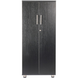 MMT Furniture Designs 2 Door Black Lockable Tall Filing Cabinet - Size: 125 x 55 x 35cm - Wilko - thumbnail 4