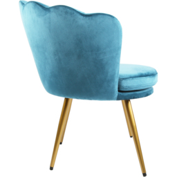 Flora Petal Back Accent Tub Chair Velvet Upholstery - Teal - Size: Single - Blue - Genesis - Wilko - thumbnail 5
