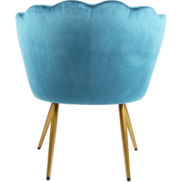 Flora Petal Back Accent Tub Chair Velvet Upholstery - Teal - Size: Single - Blue - Genesis - Wilko - thumbnail 6