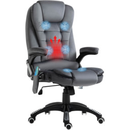 Portland Grey Velvet Massage Swivel Recliner Office Chair - Size: 67 x 74 x 116cm - Wilko - thumbnail 3