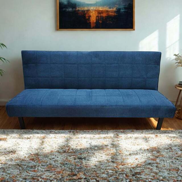 DS Living The Tivona 2 Seater Navy Blue Woven Fabric Sofa Bed - Wilko - image 1