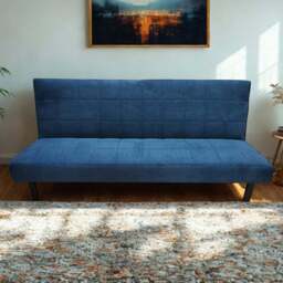 DS Living The Tivona 2 Seater Navy Blue Woven Fabric Sofa Bed - Wilko - thumbnail 1