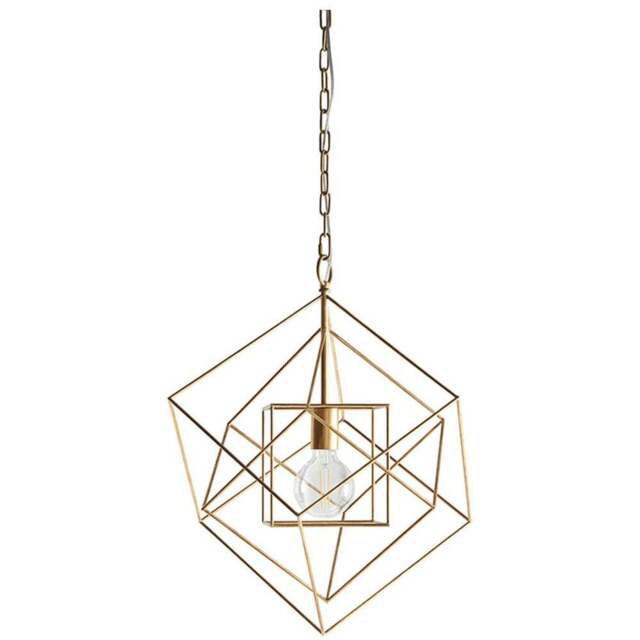 Merano Pescara Leaf Antique Gold Pendant Ceiling Light - Size: 50.4 x 50.4 x 220cm - Wilko - image 1