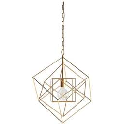 Merano Pescara Leaf Antique Gold Pendant Ceiling Light - Size: 50.4 x 50.4 x 220cm - Wilko