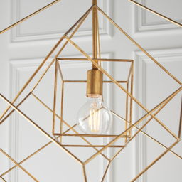 Merano Pescara Leaf Antique Gold Pendant Ceiling Light - Size: 50.4 x 50.4 x 220cm - Wilko - thumbnail 6