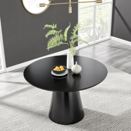 Furniturebox Nova 6 Seater Round Dining Table Black Semi Gloss - Size: 4 Seater - Wilko - thumbnail 7